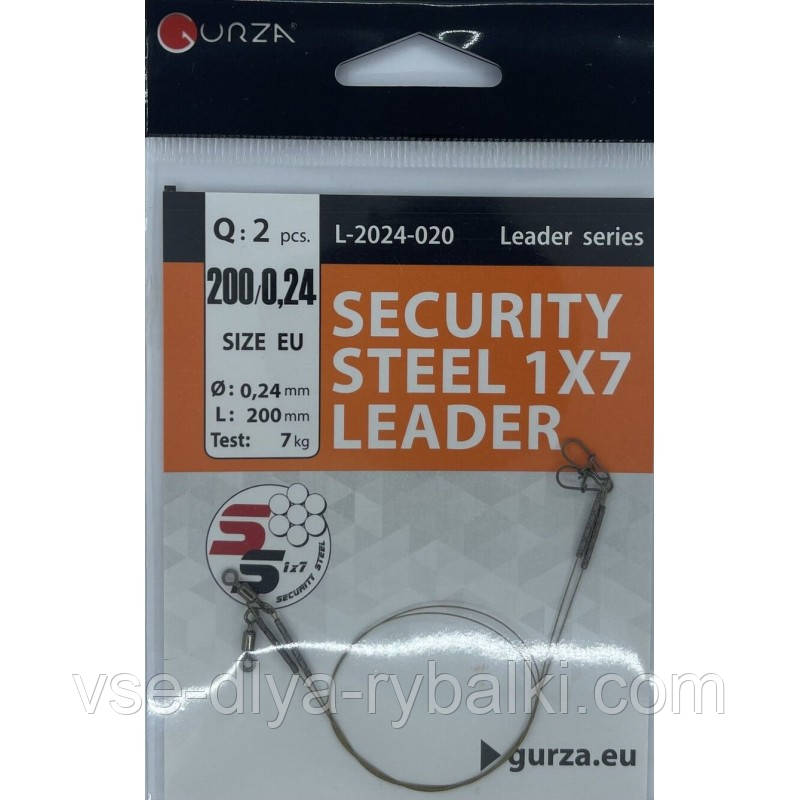 Повідець 1x7 Gurza SECURITY STEEL 25 см 0.24 мм 7 кг