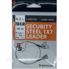 Поводок 1x7 Gurza SECURITY STEEL 20см 0.30мм 11кг