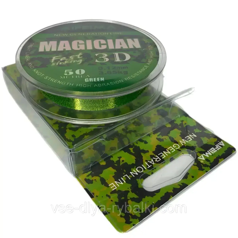 Волосінь 3D Feima Magician green 0.25 мм 11,1 кг 150 м