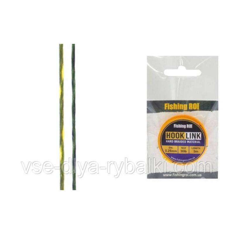 Повідцевий матеріал FR 0.30 mm 35lbs 5 м зелено/біло/жовтий