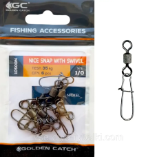 Карабін із вертлюгом Golden catch 1/0