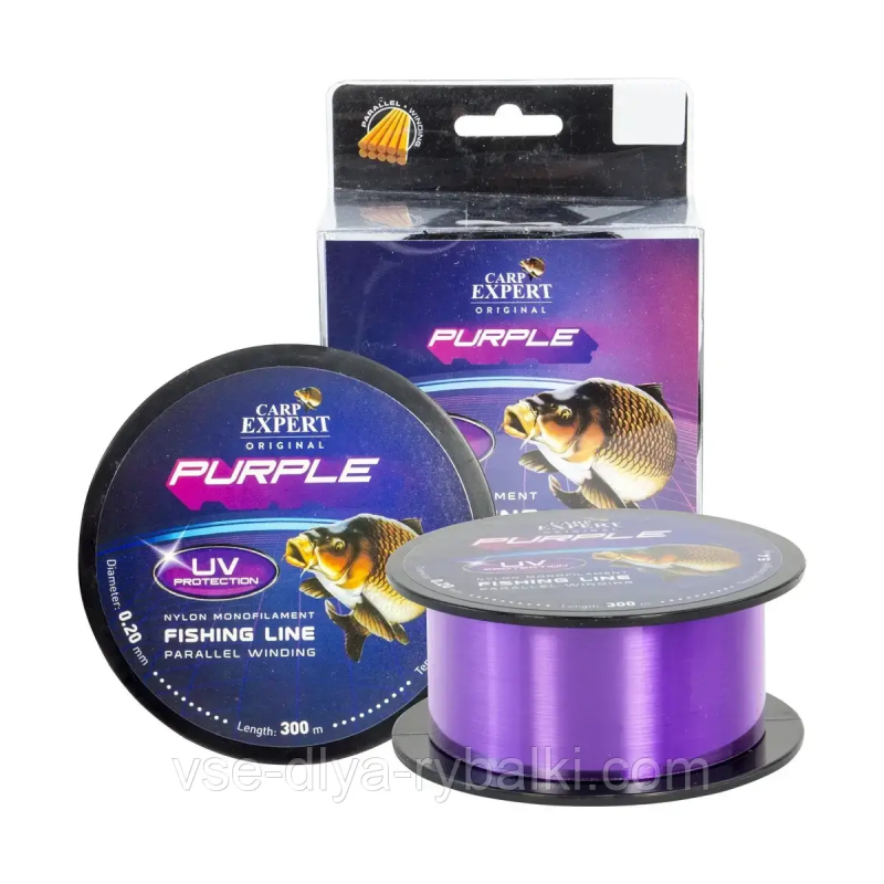 Волосінь Carp Expert 300 м 0,35 мм UV Protect Purple 14.9кг