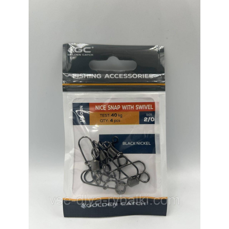 Карабін із вертлюгом Golden catch 2/0